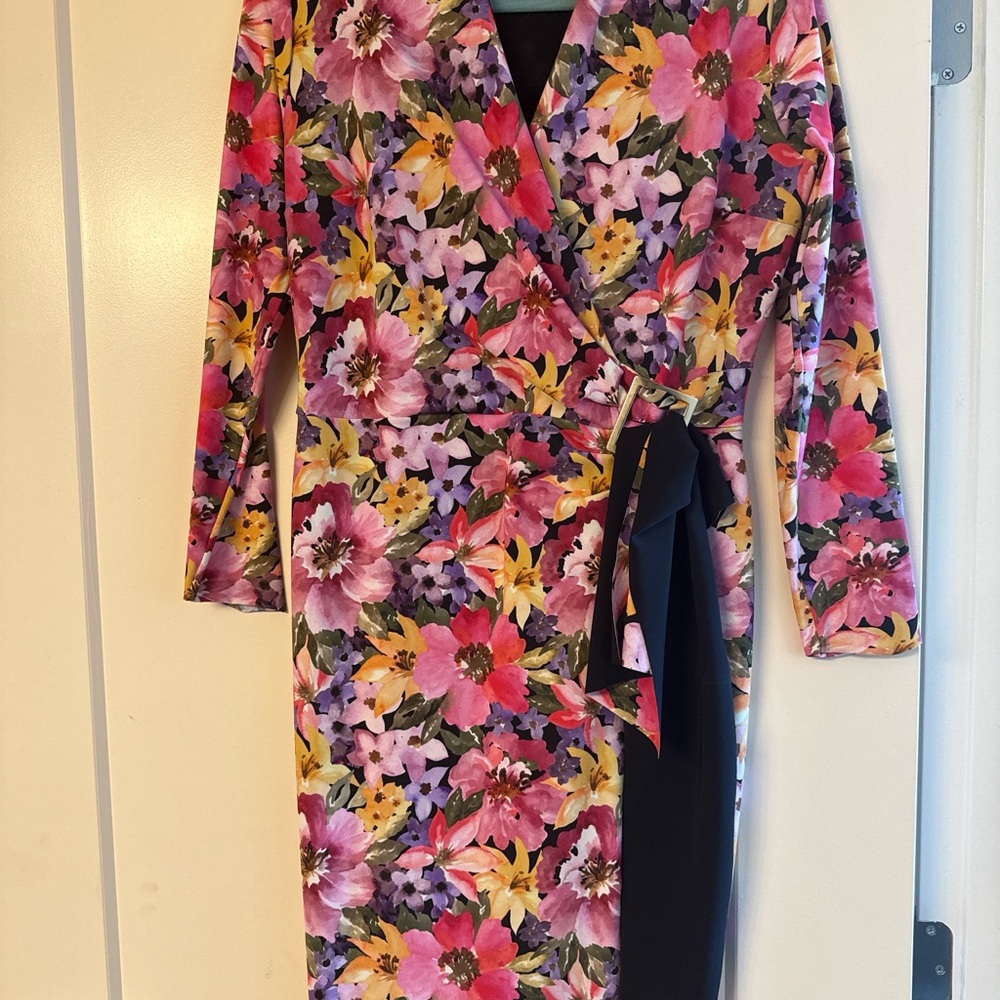 Chiara Boni Multicolor Floral Long Sleeve Dress